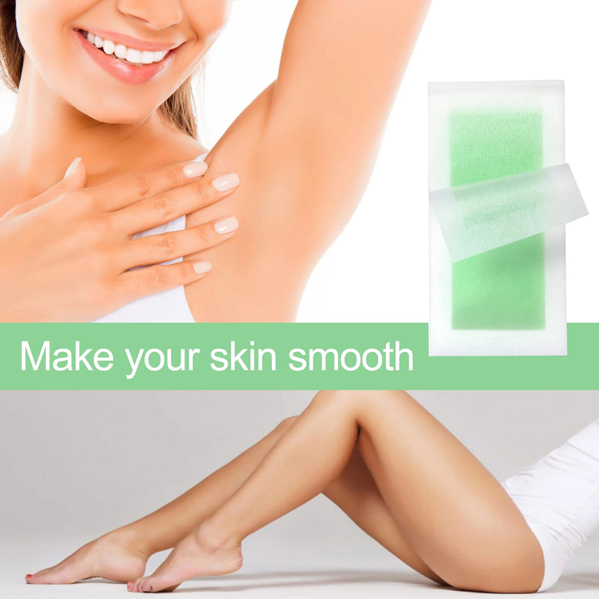 EELHOE Hair Removal Wax Strip Non-irritating Pore Shrink Improve Smoothness Smoothing Skin Peel Off Quick Hair Remove Strips