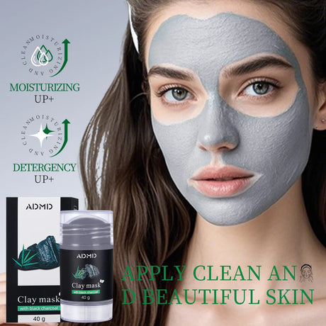 Bamboo Charcoal Mud Mask Stick – Cleanses Moisturizes Controls Oil Absorbs Impurities Tightens Pores and Cares for Facial Skin