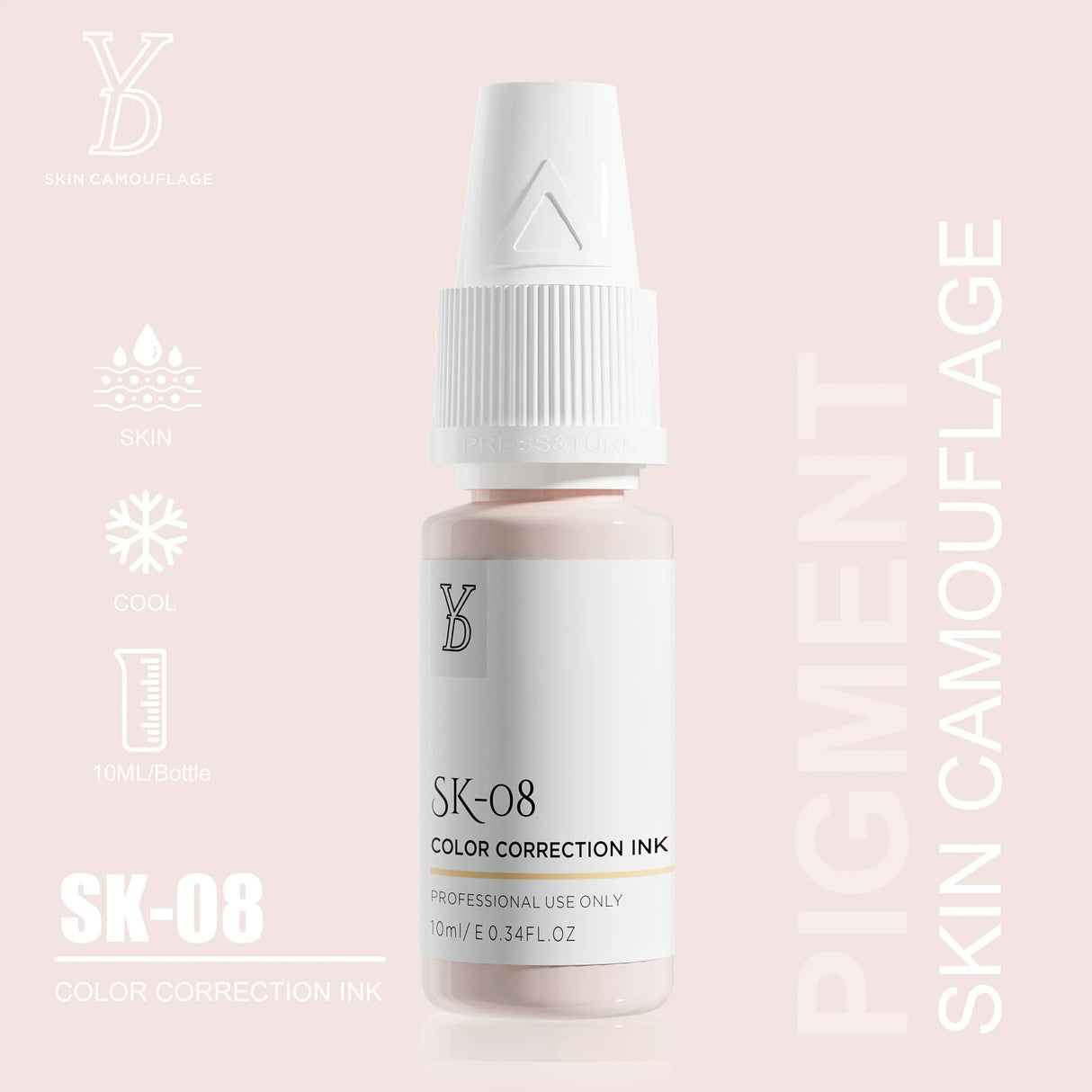 YD Professional 10ML Camouflage Pigment Semi Permanent Makeup Tattoo Ink for Scar Cover Stretch Marks Vitiligo Restore Skin Tone