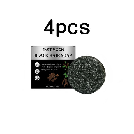 East Moon Bamboo Charcoal Hair Darkening Shampoo Soap Repair White Hair Dye Nourish Oil Control Improve Gray Hair Shampoo Soap