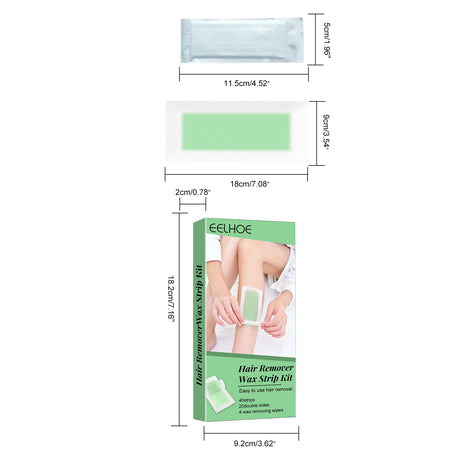 EELHOE Hair Removal Wax Strip Non-irritating Pore Shrink Improve Smoothness Smoothing Skin Peel Off Quick Hair Remove Strips