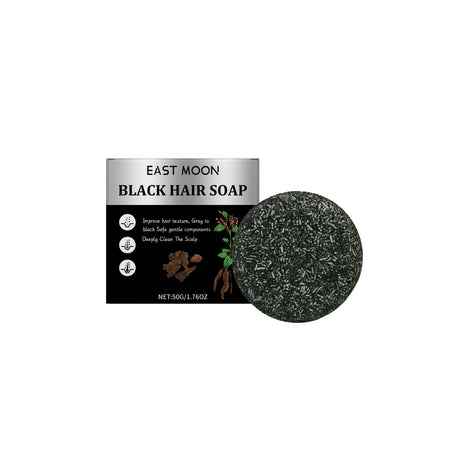 East Moon Bamboo Charcoal Hair Darkening Shampoo Soap Repair White Hair Dye Nourish Oil Control Improve Gray Hair Shampoo Soap