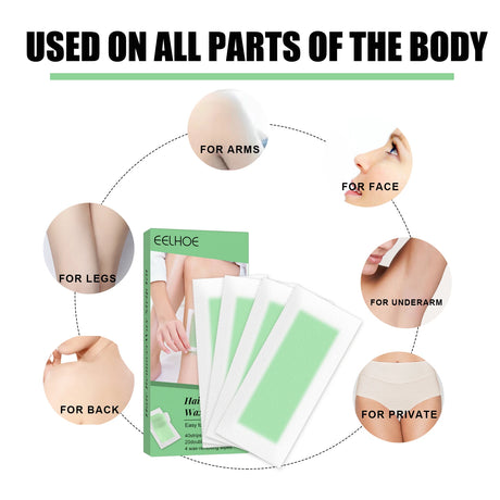 EELHOE Hair Removal Wax Strip Non-irritating Pore Shrink Improve Smoothness Smoothing Skin Peel Off Quick Hair Remove Strips