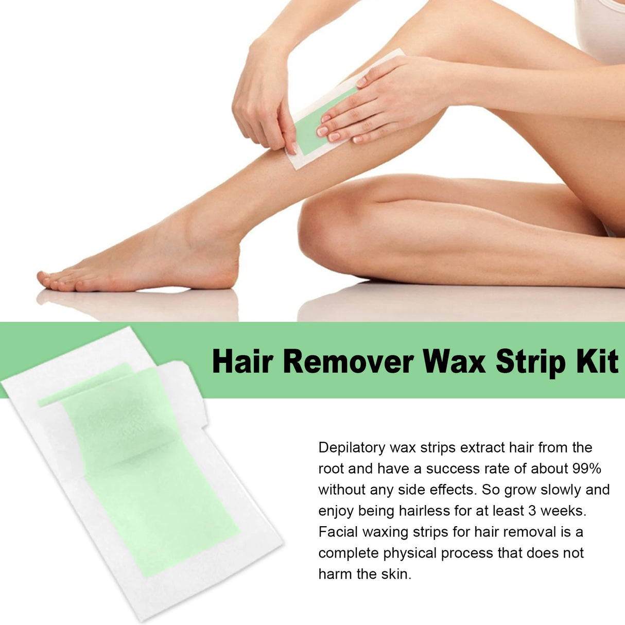 EELHOE Hair Removal Wax Strip Non-irritating Pore Shrink Improve Smoothness Smoothing Skin Peel Off Quick Hair Remove Strips
