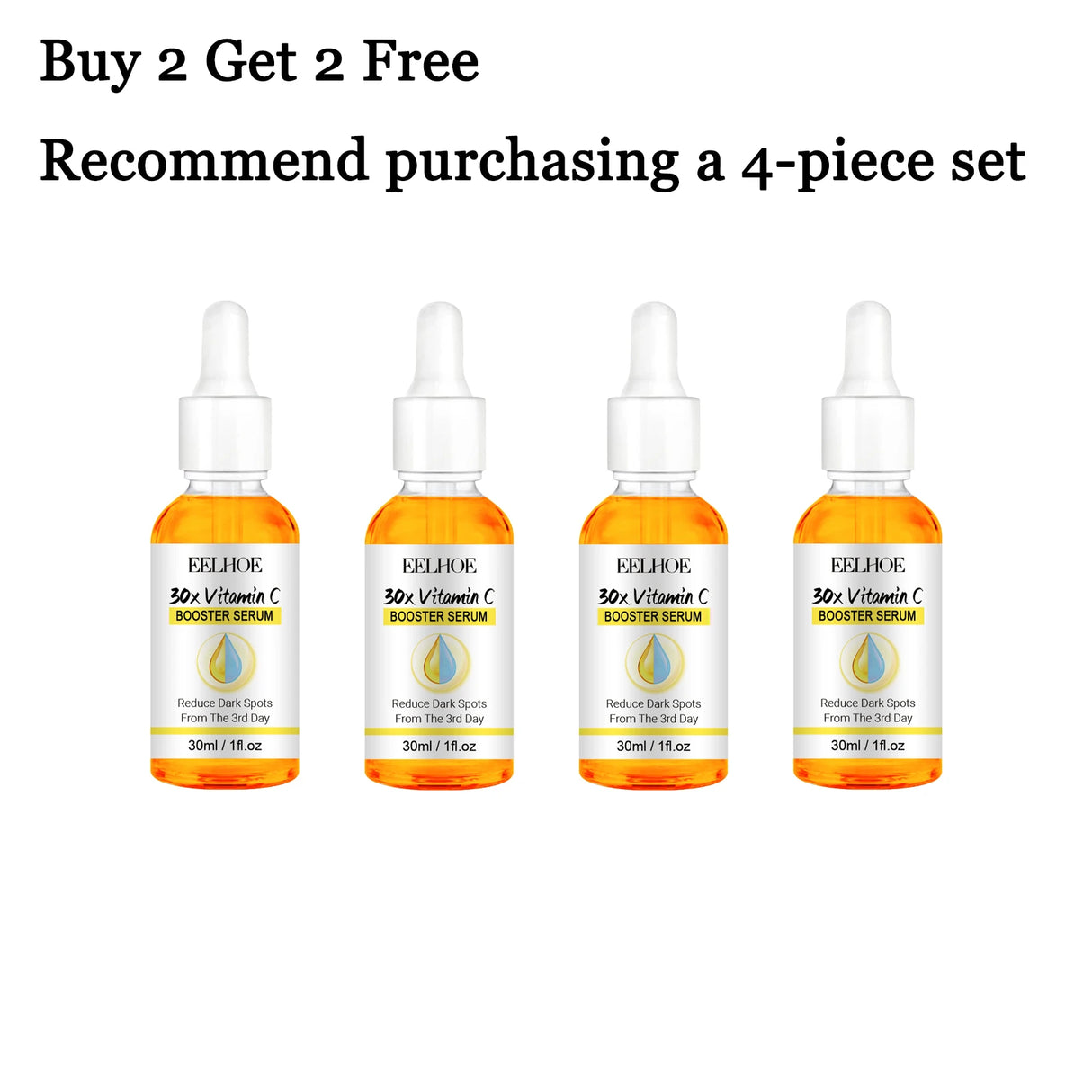 30ML Vitamin C Face Serum Deep Moisturizing Enhance Smoothness Shrink Pores Improve Skin Texture Boosts Skin Elasticity Glowing Facial Serum