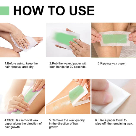 EELHOE Hair Removal Wax Strip Non-irritating Pore Shrink Improve Smoothness Smoothing Skin Peel Off Quick Hair Remove Strips