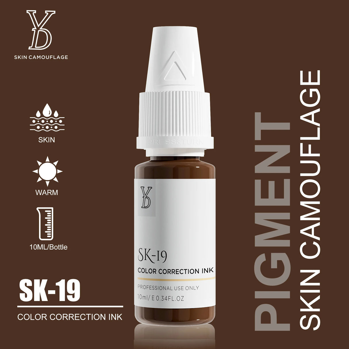 YD Professional 10ML Camouflage Pigment Semi Permanent Makeup Tattoo Ink for Scar Cover Stretch Marks Vitiligo Restore Skin Tone