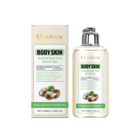 Oceaura 100ml Coconut Body Care Oil Hydrate Nourish Skin Lasting Fragrance Smooth Skin Elasticity Moisturizing Skincare Oil