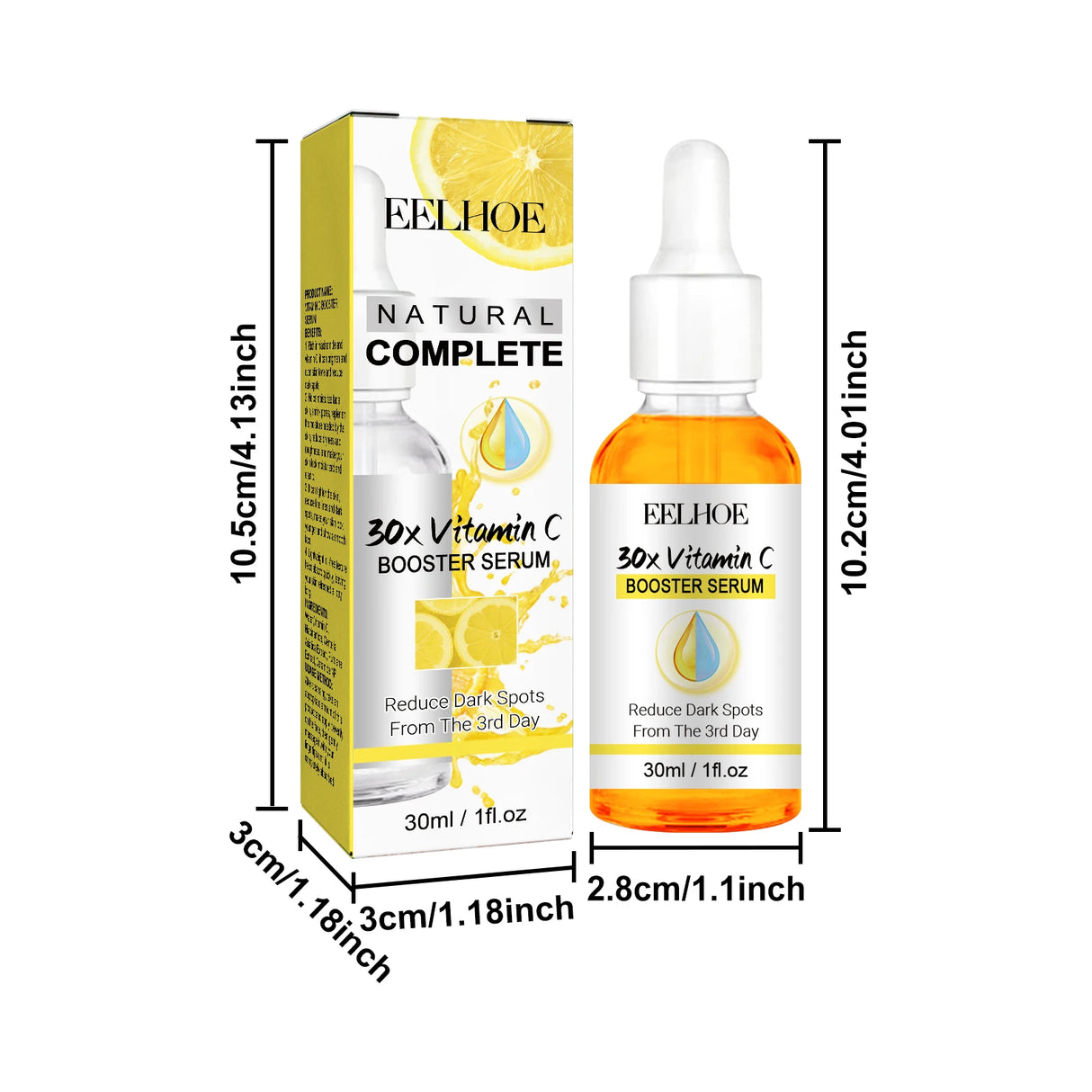 30ML Vitamin C Face Serum Deep Moisturizing Enhance Smoothness Shrink Pores Improve Skin Texture Boosts Skin Elasticity Glowing Facial Serum