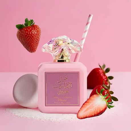 Ard al Zaafaran Pink Blush Shams Al Emarat Khususi, Cotton candy powder blusher women's perfume, light essence -100ml (3.4oz) romantic and sweet Arabian perfume - charming fragrance, pink bottle packaging
