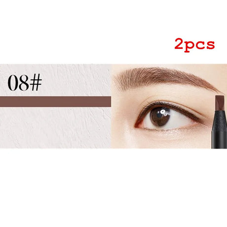 White Eyebrow Pencil Cosmetic Pen Brush for Eyeshadow Natural Long-Lasting Brows Tint Waterproof Eye Brow Makeup Set Beauty
