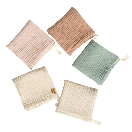 5pcs Baby Saliva Soft Absorbent Gauze Cotton Burp Cloth Kindergarten Handkerchief Newborn Washcloth Nursing Towel