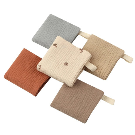 5pcs Baby Saliva Soft Absorbent Gauze Cotton Burp Cloth Kindergarten Handkerchief Newborn Washcloth Nursing Towel