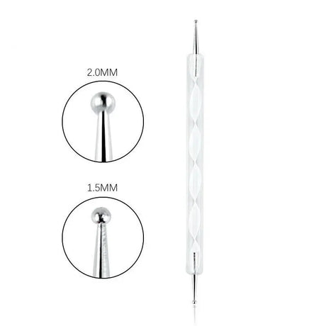 Professional Dual-Use Nail Art Dotting Pen Manicure Tool for Creative Design - Swirl Wood Marbleizing Steel Rhinestones