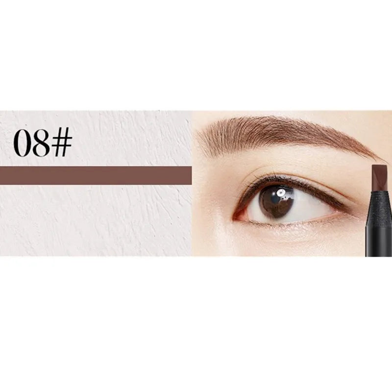 White Eyebrow Pencil Cosmetic Pen Brush for Eyeshadow Natural Long-Lasting Brows Tint Waterproof Eye Brow Makeup Set Beauty