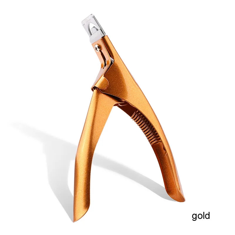 Professional Fake Nail Cutter Nail Cipper Tips Cutter U Type Acrylic Fake Nail Edge Trimmer Stainless Steel Nail Manicure Tools