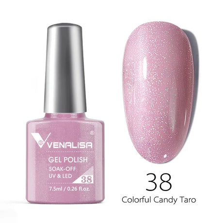 Venalisa 7.5ml Nail Gel Polish 60 Color Glitter Color Nail Varnish For Nail Art Manicure Top Coat Soak Off Enamel UV Gel Varnish