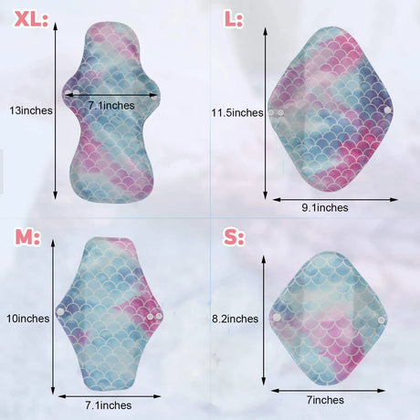 5pcs Set 4pcs Bamboo Reusable Sanitary Pads Washable Absorbent Cloth Menstrual Pads+1pc Bonus Free Mini Wet Bag