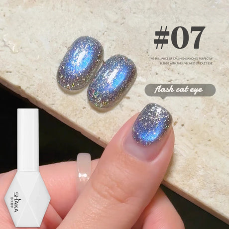 WS 10ML Sunlight Cat Eye Gel Nail Polish Autumn Winter Whitening Wine Red Color Light Sunset Glow Cat Eye Glass Beads Nail Atr