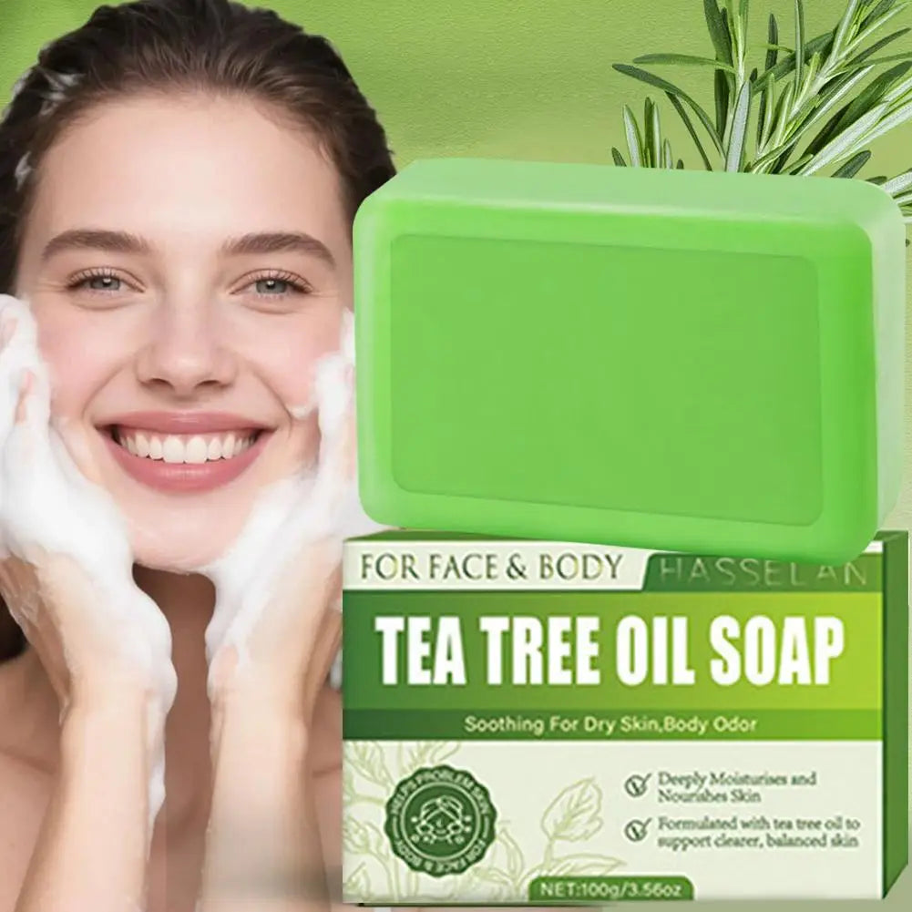 1/2/3pcs Tea Tree Soap,Relief Soap Bar, Moisturizing Exfoliate Relieve Cleansing Soap, Natural Bath Soap for Body and Face