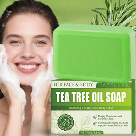 1/2/3pcs Tea Tree Soap,Relief Soap Bar, Moisturizing Exfoliate Relieve Cleansing Soap, Natural Bath Soap for Body and Face