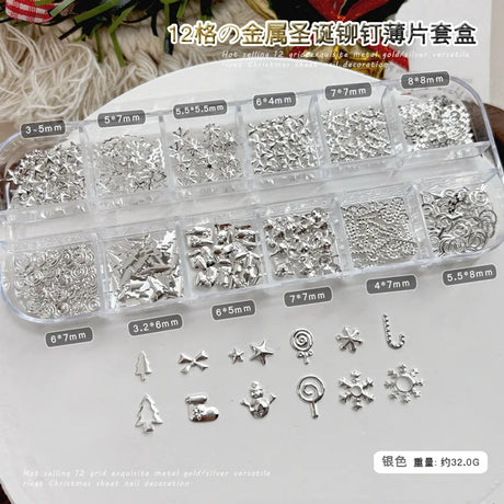 Conch Shell Coconut Tree Mermaid Tail Star Butterfly Heart Rhinestone Bowknot Christmas Snowflake Nail Art Accessory Decorations
