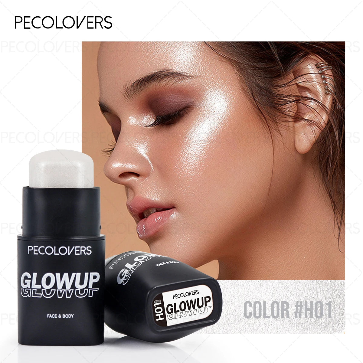 1PC Glowup Glow Highlighter Stick-Waterproof&Sweatproof,Long-Lasting Wear,Naturally Brightens Facial Contours&Highlights Makeup