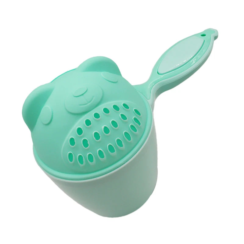 1PC Baby Cartoon Bear Bathing Cup Newborn Kid Shower Shampoo Cup Bailer Baby Kids Shower Water Spoon Bath Wash Cups for 3 Colors