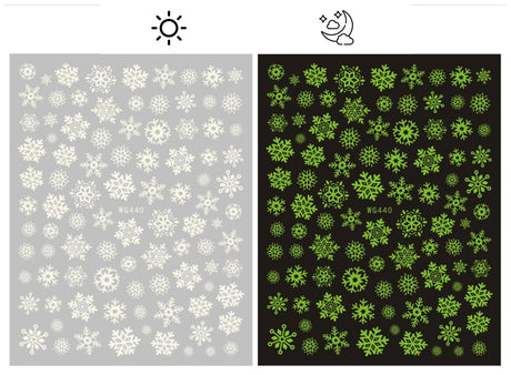 Sliver Bronzing 3D Christmas Nail Art Decoration Sticker Sparkly White Colorful Glitter Geometry Snowflake Winter Slider Foil