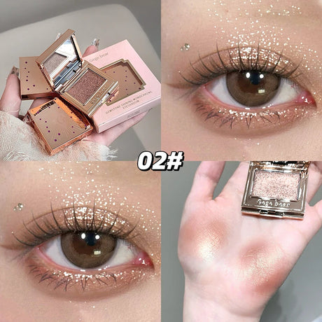 Gemstone Shining Single-color Eyeshadow Diamond Glitter Pearlescent Highlighter Powder Makeup Lasting Shiny Eye Shadow Palette