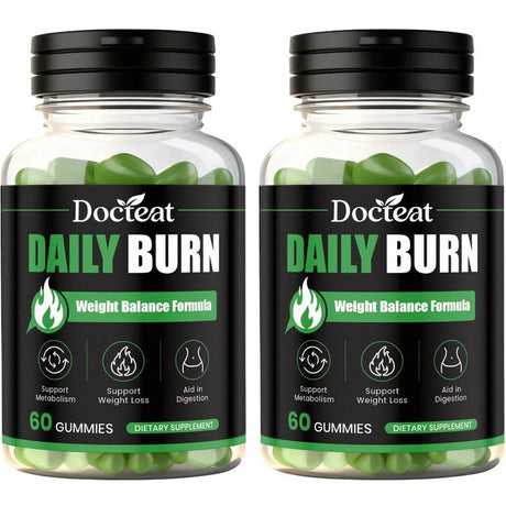 Docteat Daily Burn Gummies, Weight Balance, Metabolic Support, Digestive Comfort, Antioxidant, Energy & Vitality - 60 Count
