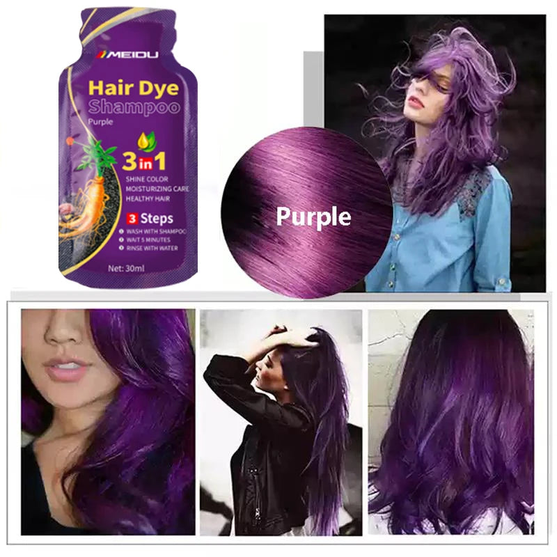 Pure Natural Herbal Hair Dye Shampoo Change Hair Color Cover Gray Hair White Hair Treatment Bubble Plant Hair Dye Hair Care New