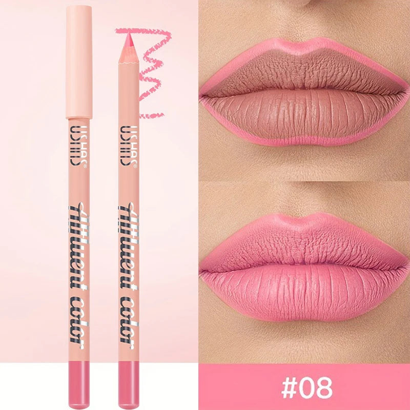 8 Colors Waterproof Lip Liner Pencil Long Lasting Sexy Dark Red Pink Matte Lipstick Pencil Natural Lipliner Pen Red Contour Tint
