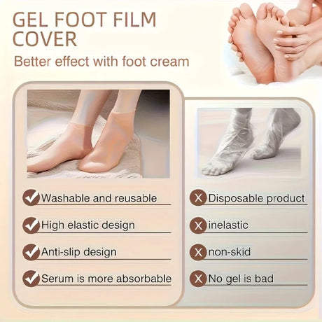 2pcs silicone foot care socks,exfoliating,moisturizing,and crack resistant socks,suitable for use when feet are dry and cracked.