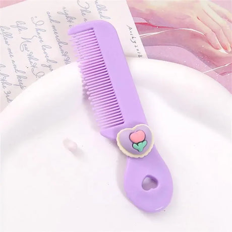 Cartoon Comb Portable Mini Cartoon Baby Rounded Comb Teeth Round Head Smooth Handle Color Toddler's Head Comb for Children