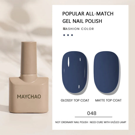 MAYCHAO Gel Nail Polish 12ML Full Coverage Base Top Coat Soak Off Gel Polish UV LED Gel Semi Permanent Varnishes Design Nail Art