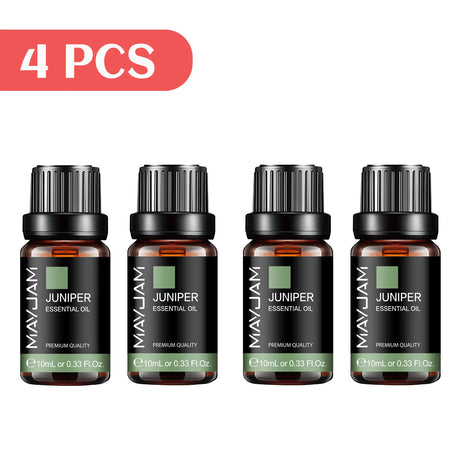 MAYJAM 4 Bottles Essential Oils Jasmine Lavender Eucalyptus Vanilla Sandalwood Frankincense Sweet Orange Patchouli Juniper Oil