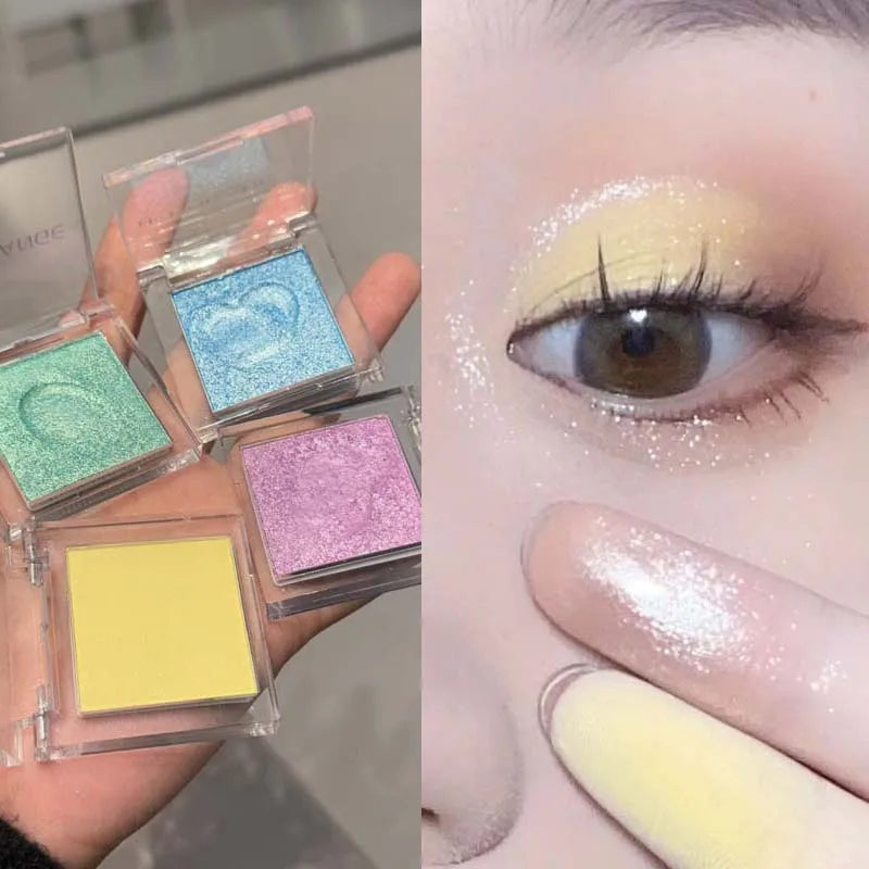 Makeup Yellow Matte Nude Eyeshadow Cream Silky Waterproof Soft Eye Shadow Pigment Green Blue Purple Monochrome Glitter Eyeshadow
