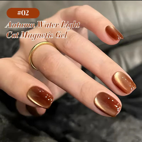 12ml 1-21pcs Brown Gold Cat Eye Gel Nail Polish Hot Selling Winter Whitening Magnet Gel Polish Gold Nails Nail Supplies Nail Art