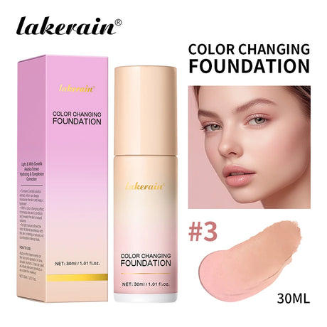 Waterproof Color Changing Liquid Foundation Centella Korean High Coverage Foundation Cream For Face Base Makeup