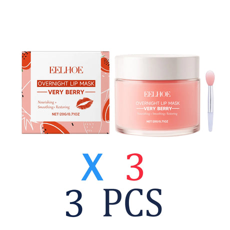 Berry Lip Sleeping Mask Overnight Lip Treatment for Dry Chapped Lips Hydrating Lip Mask with Hyaluronic Acid & Ceramide Deep