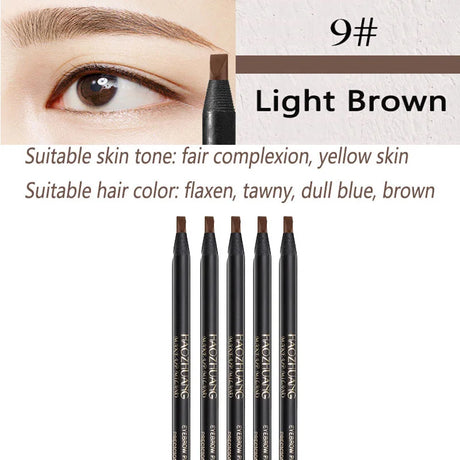 5PCS Haozhuang Eyebrow Pencil Brown Wholesale Cosmetic Pencil Product Natural Waterproof Long-Lasting Tattoo Brush Makeup Beauty