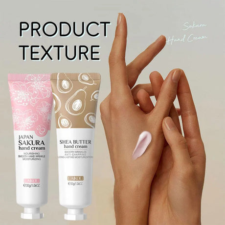 LAIKOU Sakura Hand Cream Deep Moisturizing & Restoring Hand Lotion for Dry Skin,Non-Greasy, Fast Absorbing Hand Care Cream