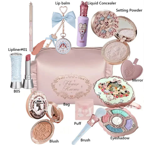 Flowerknows Makeup Set All In Flower Knows Little Angel Highlighter Powder Blush Strawberry Rococo Lip Gloss Perfume Kit