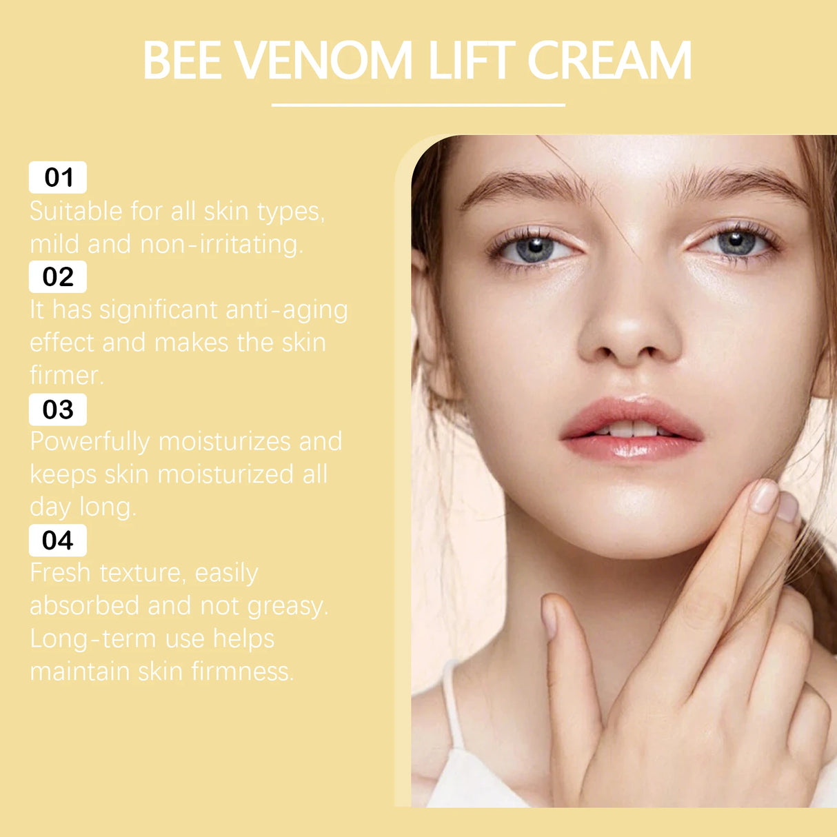Bee Venom Face Cream Firming & Moisturizing Anti-Wrinkle Day Night Cream Tightening Nourishing Brightening Facial Skin Care 50ml