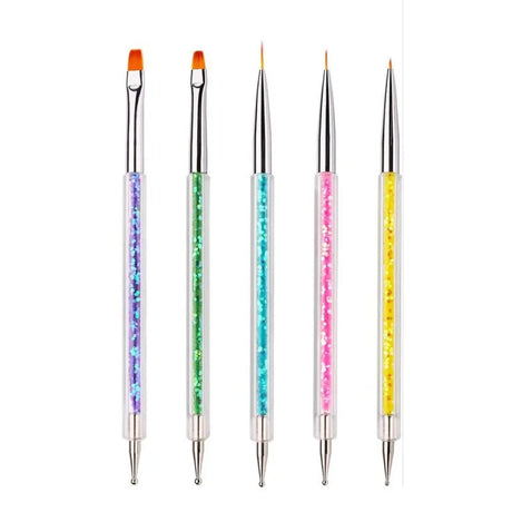 5Pcs Nails Art Dotting Pen Nails Brushes For Nails Art Accessories Tools Kits Nail Supplies For Professionals Manicure Set