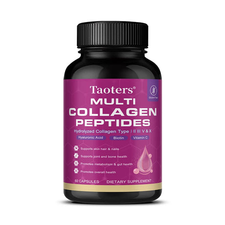 Multi Collagen Capsules, Type I/II/III/V/X Hydrolyzed Collagen Peptides, Support Skin Hair Nail, Joint & Gut Digestion Health