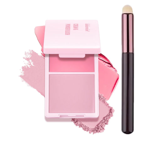 2Color Blush Cream and Brush Powder Long-lasting Wearing High Pigment Natural Matte Blush For Girl Blush Cosmtics