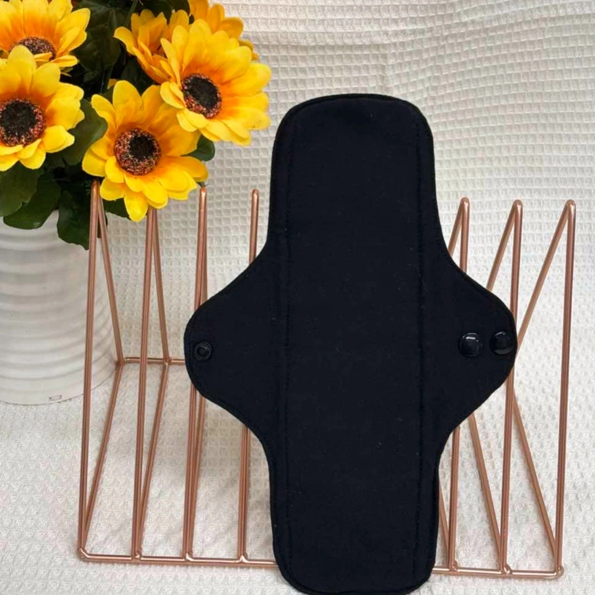 3Pcs Black Pure Cotton Reusable Menstrual Pads Reusable Sanitary Waterproof Cloth Pads For Heavy Flow Large Sanitary Pads Set