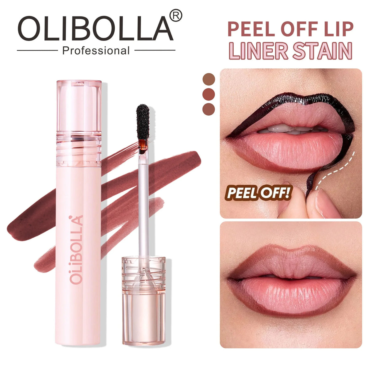 Peel Off Lip Stain Reveal Long Lasting Waterproof Matte Lip Contour Tint Transfer Proof Non-stick Cup Plump Look Lip Gloss